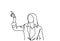 Doodle Business Woman Point Finger Showing Hand Drawn Businesswoman