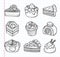 Doodle cake icons