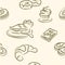 doodle cakes set .Seamless pattern. Vector