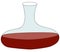 Doodle cartoon hipster style colored vector illustration. A transparent glass decanter filled with red whine. For wine