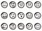 Doodle cartoon smiley faces