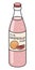 Doodle cartoon style pink grapefruit soda. Paloma cocktail main ingredient, refreshing soft drink. For card, stickers