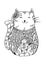 Doodle of cat illustration decorated.