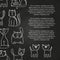 Doodle cats chalkboard poster background