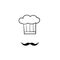 Doodle chef icon illustration.hat and mustache symbol for chef icon illustration vector