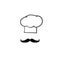 Doodle chef icon illustration.hat and mustache symbol for chef icon illustration vector