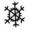 Doodle Christmas snowflake. Hand drawn outline snow