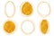 Doodle circle gold drawing sphere set with golden texture