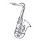 Doodle of classical music wind instrument saxophone