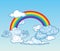 Doodle Clouds and rainbow, Hand Drawn Vector