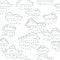 Doodle clouds seamless pattern.