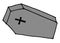 Doodle coffin or chest on white background hand drawn illustration