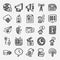 Doodle communication icons set