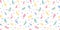 Doodle confetti and streamers seamless pattern. Hand drawn falling confetti. Doodle party firecracker seamless texture