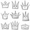 Doodle crown sketch set collection