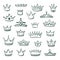 Doodle crowns. Sketch crown queen king coronet urban grunge ink art crowning vintage coronal icons majestic tiara