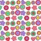 Doodle cute buttons seamless vector pattern