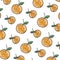 Doodle delicious orange fresh fruit background