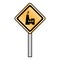 Doodle diamond caution emblem factory pollution