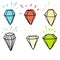 Doodle diamond illustration vector collection