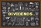Doodle about dividends on chalkboard