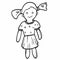 Doodle doll Icon. Vector sketch of children toy. Toys concept