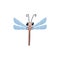 Doodle dragonfly. Cartoon fanny dragon fly character. Vector illustration.