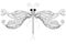 Doodle dragonfly coloring page anti-stress