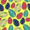 Doodle Easter pattern. Vector seamless doodle easter pattern with Easter eggs