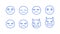 Doodle emoticons stickers set serious angry demon. Transparent background