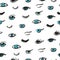 Doodle eyes seamless pattern