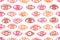 Doodle female eyes minimal seamless pattern.