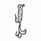 Doodle fishing lure. Abstract contemporary fishery baits of different sizes and shapes for angler. Colored hand drawn fisher