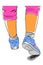 Doodle flat color Foot of walking woman