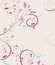 Doodle florals vintage background