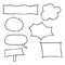 Doodle frames and speech bubbles.Speech bubble shapes vector line art.