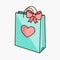 Doodle gift bag with bow and heart