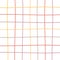 Doodle Gingham Check Plaid Vector Pattern. Vertical and horizontal hand drawn crossing yellow, red, grey, purple stripes