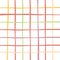 Doodle Gingham Check Plaid Vector Pattern. Vertical and horizontal hand drawn crossing yellow, red, purple, green