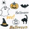 Doodle halloween seamless background