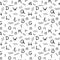 Doodle hand drawing. Letters, Seamless pattern on white background