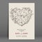 Doodle hand drawn love valentine abstract card template