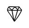 Doodle hand drawn monoline classic diamond vector logo. luxury jewelry symbol icon premium vintage emblem