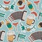 Doodle hand drawn Octoberfest seamless pattern.