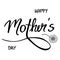 Doodle handwritten text Happy mother`s day, with flowers - vecto