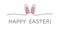 Doodle Happy Easter bunny ears scribble banner