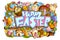 Doodle for Happy Easter celebration background