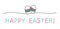 Doodle Happy Easter eggs scribble banner