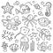 Doodle happy underwater animals collection