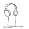 Doodle headset earphone illustration handdrawn doodle style